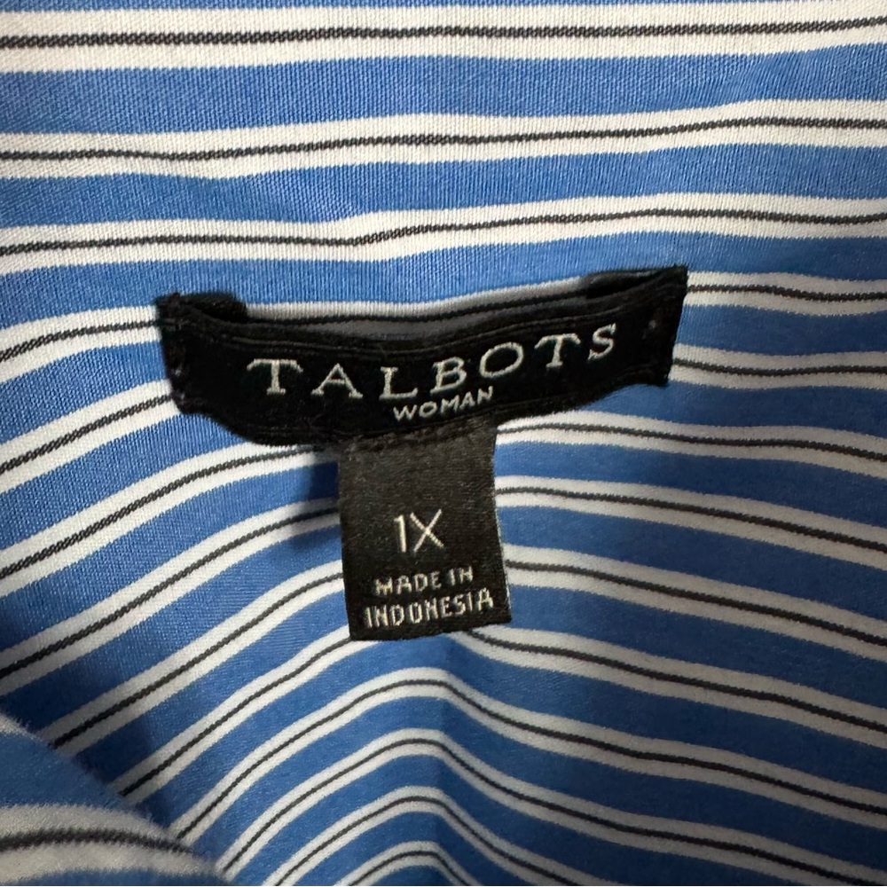 Talbots Classic Blue and White Striped Shirt